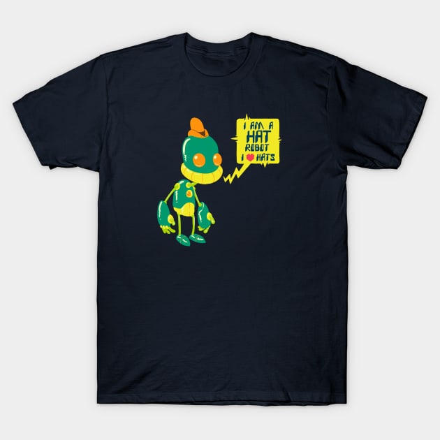 Hat Robot T-Shirt by BenDale